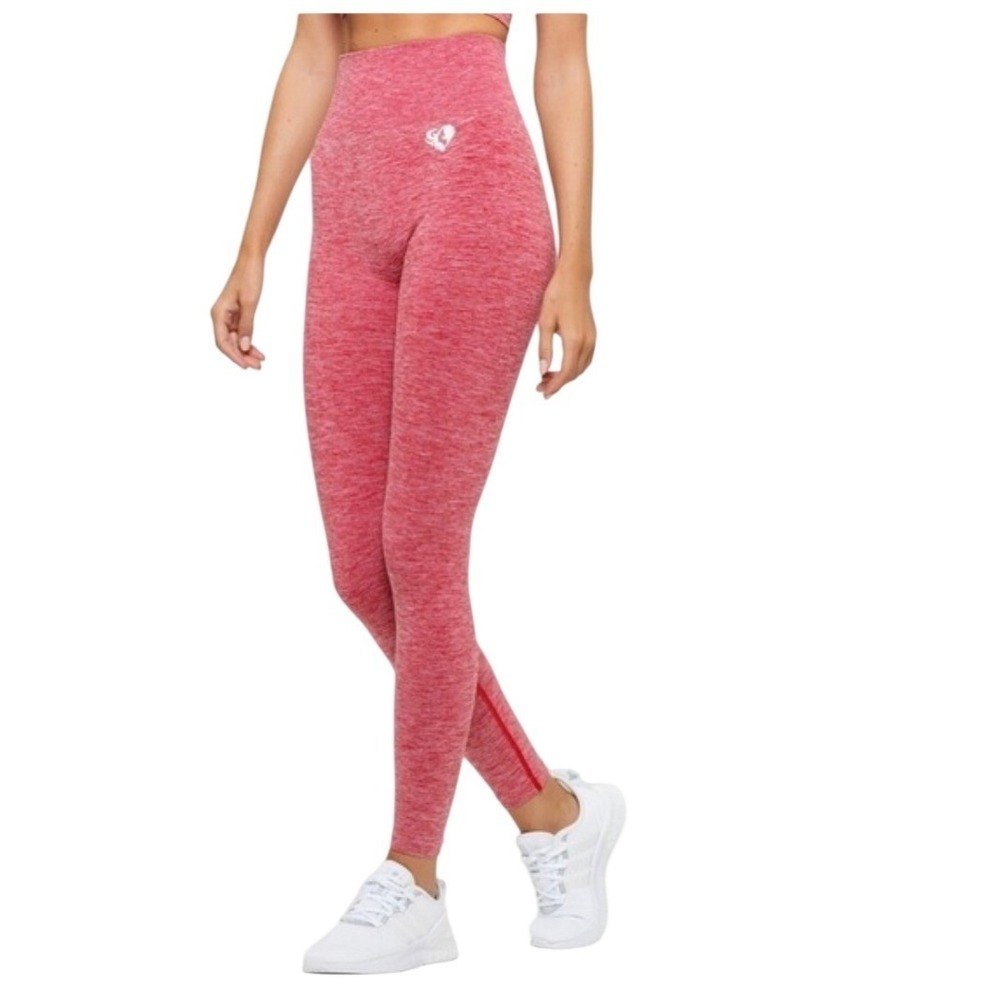 Womens Best NEW Move Seamless Leggings Red Marl Heathered High Waist Workout S